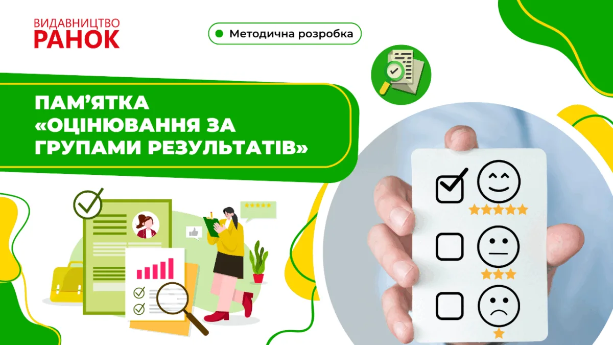 Пам’ятка «Оцінювання за групами результатів»
