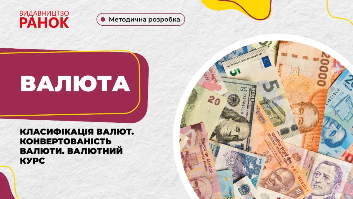 Валюта. Класифікація валют. Конвертованість валюти. Валютний курс